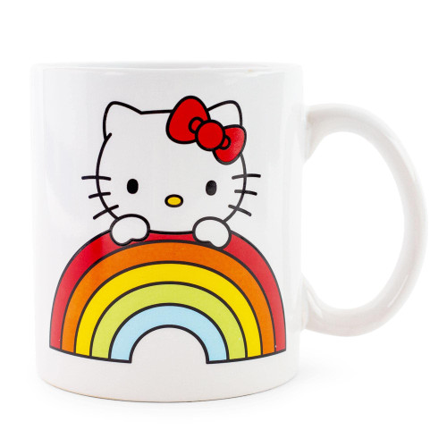Silver Buffalo Sanrio Hello Kitty Rainbow Peek Ceramic Mug | Coffee Cup For Espresso, Tea, Cocoa | Holds 20 Ounces Silver Buffalo Sanrio Hello Kitty Rainbow Peek Ceramic Mug | Coffee Cup For Espresso, Tea, Cocoa | Holds 20 Ounces