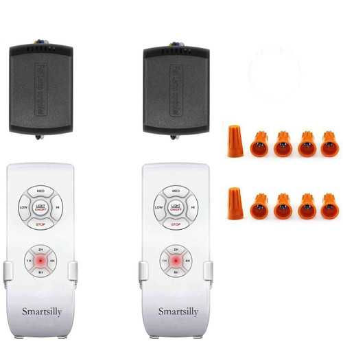 2-Pack Small Size Universal Ceiling Fan Remote Control Kit, Mini Wireless Controller and Receiver Kits for Hunter/Harbor Breeze/Westinghouse/Honeywell/Other Ceiling Fan lamp