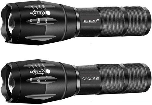 GaiGaiMall Military Grade Tactical LED Flashlight 3000 Lumen Torch with 5 Light Mode, Zoomable, Water Resistant GaiGaiMall Military Grade Tactical LED Flashlight 3000 Lumen Torch with 5 Light Mode, Zoomable, Water Resistant