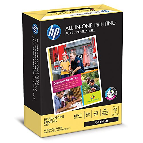 HP Printer Paper, All In One22, 8.5 x 11, Letter, 22lb, 96 Bright, 750 Sheets BONUS REAM / 1 Ream (207750R) Made In The USA