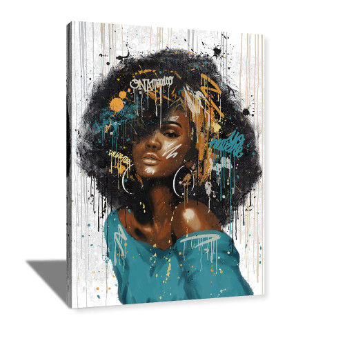 AGCary African American Wall Art Black Woman Beauty Painting Canvas Prints Living Room Bedroom Bathroom Frame decor Home Decoration Ready to Hang 12x16 inch AGCary African American Wall Art Black Woman Beauty Painting Canvas Prints Living Room Bedroom Bathroom Frame decor Home Decoration Ready to Hang 12x16 inch