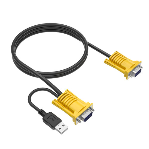 Yinker VGA KVM Cable 16ft, USB VGA 2in1 KVM Cable for VGA KVM Switch (1pack, 5m)