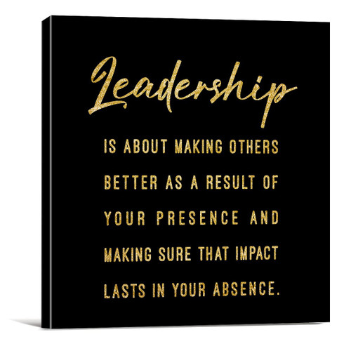 Leadership Quote Canvas Prints Wall Art Decor Desk Sign Leader Poster Painting Framed Artwork Home Office Dorm Decoration Boss Teacher Mentor Gift, 8 x 8 Inch