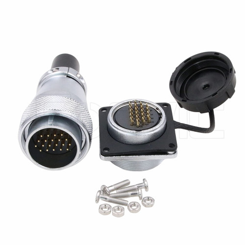 Eonvic WEIPU WS28 Connector Waterproof IP67 Metal Male Plug Female Square Socket Panel Mount Aviation Cable Connector (20Pin)