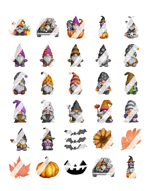 Halloween Gnomes Nail Art Decals - Fall Nail Decals- Waterslide Nail Art Decals - Set #2 Halloween Gnomes Nail Art Decals - Fall Nail Decals- Waterslide Nail Art Decals - Set #2