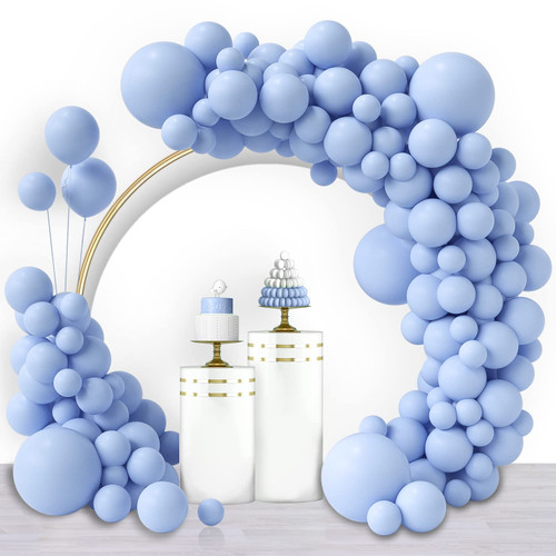 Pastel Blue Balloons 100 pcs Light Blue Balloon Garland Arch Kit 5/10/12/18 Inch baby blue balloons Different Sizes for Gender Reveal Wedding Birthday Party Anniversary Baby Shower Decorations