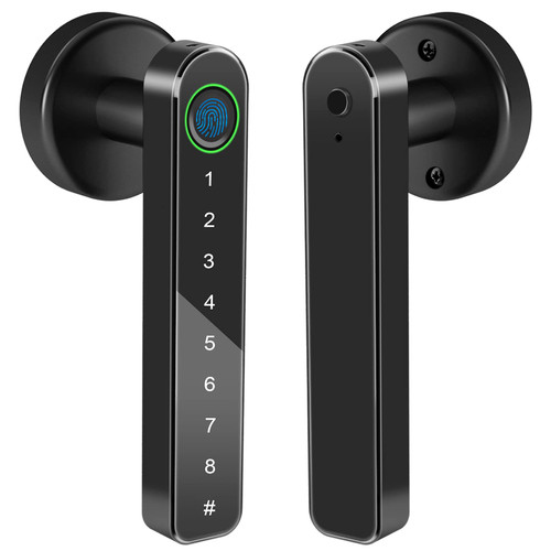 AIT Smart Fingerprint Door Lock,Biometric Keyless Entry Door Lock, Deadbolt Door Lock with Keypad, Fingerprint Door Lock with Reversible Handle Locking for Home and Apartment, Black