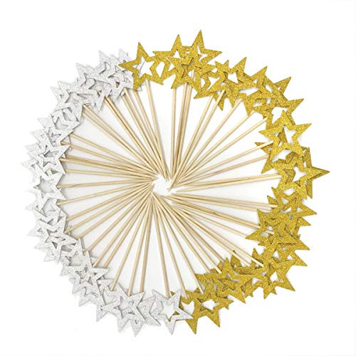 50 Pcs Gold & Silver Star Cupcake Toppers,Star Cupcake Toppers Twinkle Little Star Decorations Birthday Cupcake Toppers Glitter Star Cake Decoration for Party Birthday Wedding Ceremony (Gold & Silver) 50 Pcs Gold & Silver Star Cupcake Toppers,Star Cupcake Toppers Twinkle Little Star Decorations Birthday Cupcake Toppers Glitter Star Cake Decoration for Party Birthday Wedding Ceremony (Gold & Silver)