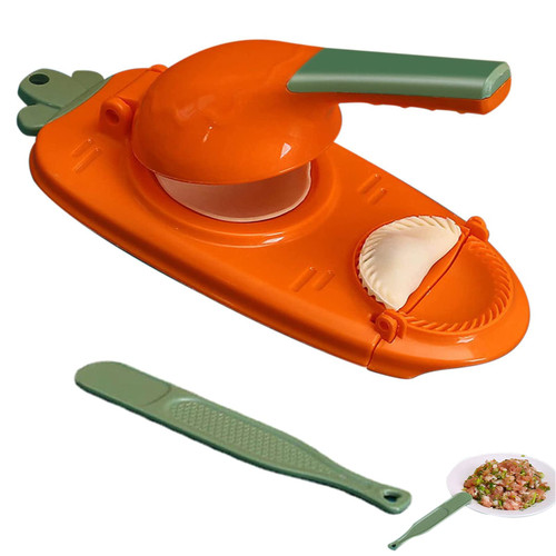 2 in 1 Dumpling Maker, Dumpling Maker Press, Dumpling Skin Maker Dumpling Moulds, DIY Dumpling Maker Mold Kitchen Gadgets, Manual Pressing Dumpling Skin Mold. (Red)
