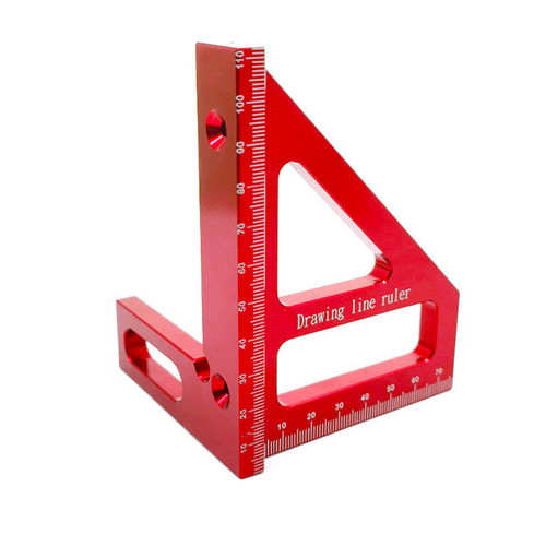 3D Multi Angle Measuring Ruler - 45 90 Degree Triangle Scriber Square Protractor, Miter Triangle Ruler Measuring Tool for Engineer Carpenter Woodworking Tool Aluminum Alloy