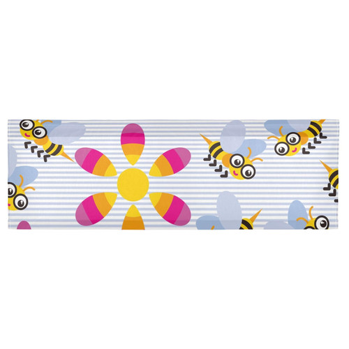 Augenstern Window Topper Curtain Funny-bee-Sunflower-Cute 54x18 inch Valance Short Curtain for Kitchen Windows/Bathroom/Living Room/Bedroom