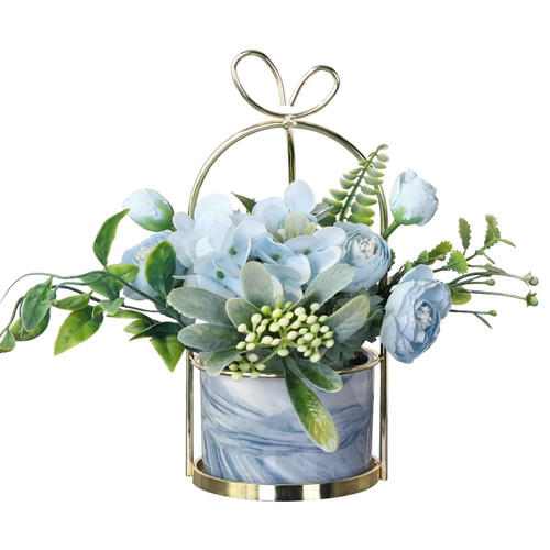 Veryhome Artificial Flowers Hydrangea with Ceramic Vase Silk Chrysanthemum Mini Potted Fake Flowers Hanging Potted Plants for Wedding Home Office Decoration Pack of One (Blue-Marble Pot) Veryhome Artificial Flowers Hydrangea with Ceramic Vase Silk Chrysanthemum Mini Potted Fake Flowers Hanging Potted Plants for Wedding Home Office Decoration Pack of One (Blue-Marble Pot)