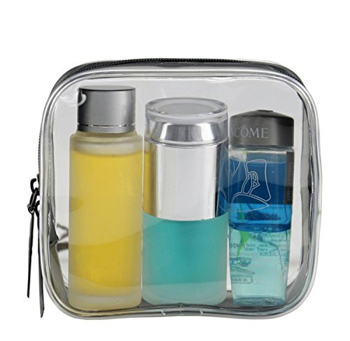 WODISON 3Pcs Clear Cosmetic Makeup Bag Case Travel Toiletry Organizer Cube Set Small