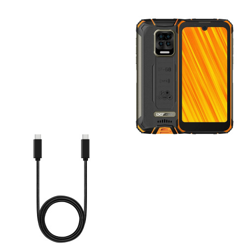 BoxWave Cable Compatible with Doogee S59 Pro (Cable by BoxWave) - DirectSync PD Cable (3ft) - USB-C to USB-C (100W), Type C Braided 3ft Charge and Sync Cable for Doogee S59 Pro - Jet Black