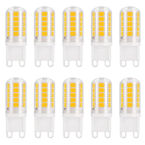 DiCUNO G9 LED Bulb 40W Equivalent 4W, 4000K Natural White, T4 Chandelier Light Bulb 400LM, Non Dimmable, Bi-pin G9 Base Replacement for Home Lighting, 120V, Pack of 10