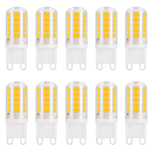 DiCUNO G9 LED Bulb 40W Equivalent 4W, 4000K Natural White, T4 Chandelier Light Bulb 400LM, Non Dimmable, Bi-pin G9 Base Replacement for Home Lighting, 120V, Pack of 10