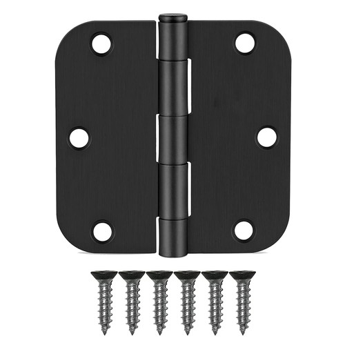 10Pack Black Door Hinges 3.5 Inch,3 1/2 Interior Door Hinges Flat Hinge 5/8 Inch Radius Corners 3 1/2 Inch 3 1/2 Inch