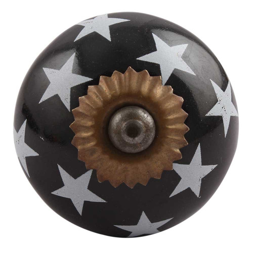 Indian Shelf 4 Pieces Decorative Cabinet Door Knobs | Star Drawer Knobs for Kids | Dresser Knobs Wood Black | Drawer Pull Knob Ceramic | Fancy Drawer Pulls | Unique Door Knobs
