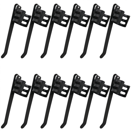 ITROLLE Flashlight Pocket Clip 12PCS Flashlight Pocket Black Stainless Steel Pocket Clips Penlight Replacement Parts for Flashlights Keychain Lights