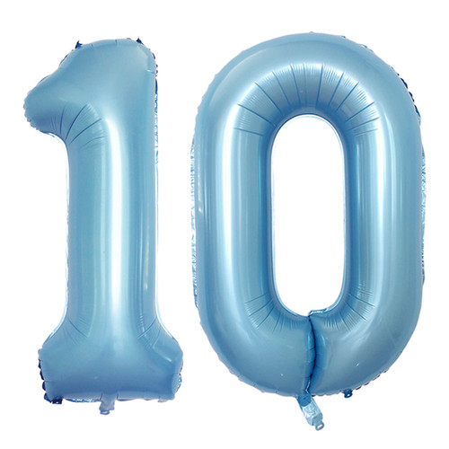 GOER 42 Inch Light Blue Number 10 Balloons,Jumbo Foil Helium Balloons for 10th Birthday Party Decorations and Anniversary Event GOER 42 Inch Light Blue Number 10 Balloons,Jumbo Foil Helium Balloons for 10th Birthday Party Decorations and Anniversary Event