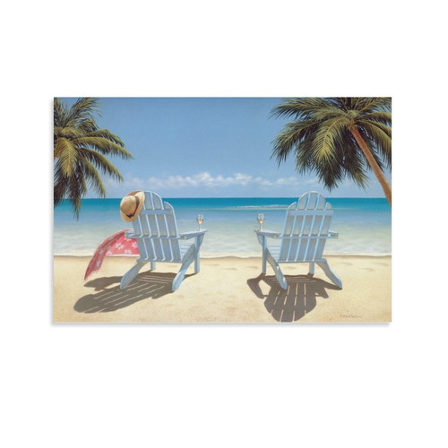 GCOYOZD Ocean Beach Lounge Chairs Rural Landscape Painting Poster Wall Art Paintings Canvas Wall Decor Home Decor Living Room Decor Aesthetic 12x18inch(30x45cm) Unframe-Style GCOYOZD Ocean Beach Lounge Chairs Rural Landscape Painting Poster Wall Art Paintings Canvas Wall Decor Home Decor Living Room Decor Aesthetic 12x18inch(30x45cm) Unframe-Style