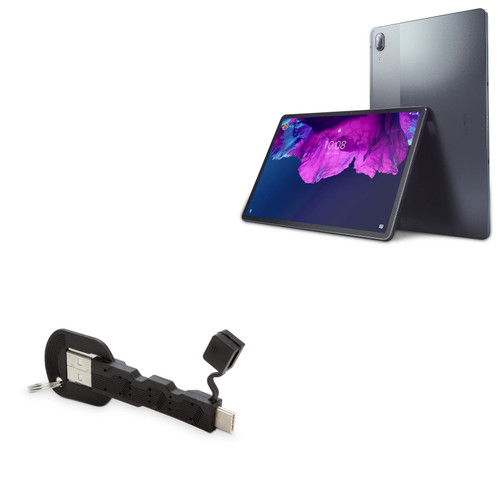 Cable for Lenovo Tab P11 Plus (Cable by BoxWave) - USB Type-C Keychain Charger, Key Ring 3.1 Type C USB Cable for Lenovo Tab P11 Plus - Jet Black