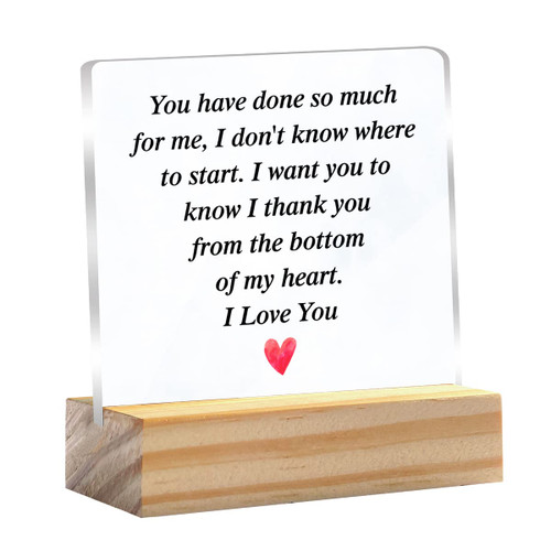 Thank You Gift for Women Men Friends, Thank You Quote Clear Desk Decorative Sign Keepsake Present Appreciation Acrylic Sign With Wooden Stand Desk Decor for Home Office Thank You Gift for Women Men Friends, Thank You Quote Clear Desk Decorative Sign Keepsake Present Appreciation Acrylic Sign With Wooden Stand Desk Decor for Home Office