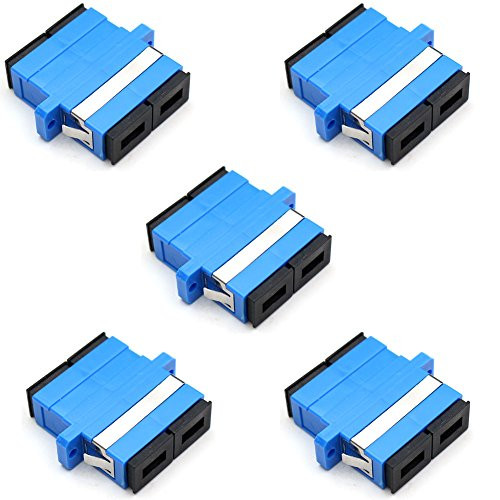 TEZONG SC-SC Singlemode UPC Duplex Coupler SC Fiber Optic Cable Adapter Extender 5 Pack