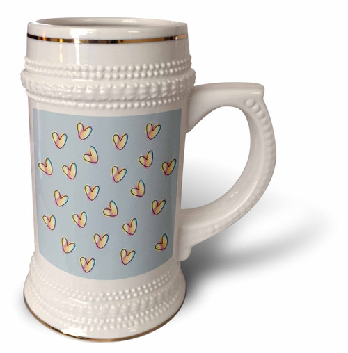 3dRose Printed Holographic Heart on Blue Background - 22oz Stein Mug (stn-361332-1)