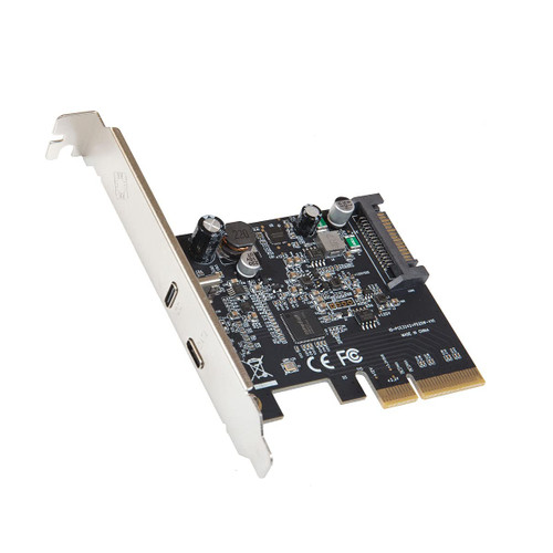 IO CREST USB-C 3.2 Gen 2x2 + 20W QC Power Delivery PCI-e Gen 3 x4 Expansion Card SATA Powered ASMedia ASM3242