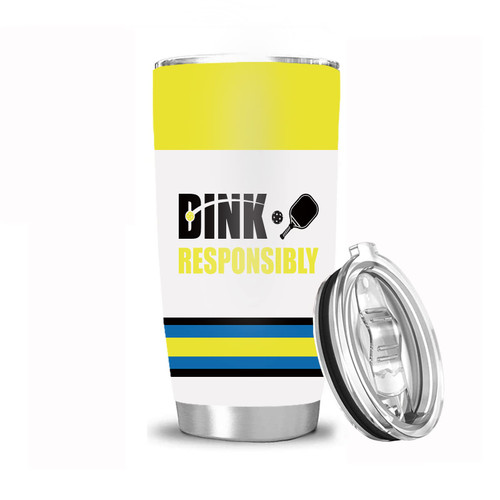 NVJUI JUFOPL 20oz Pickleball Tumbler with Lid - Pickle Ball Gifts for Women Men - Stainless Steel Vacuum Insulated Travel Mug Water Bottle Iced Coffee Cup