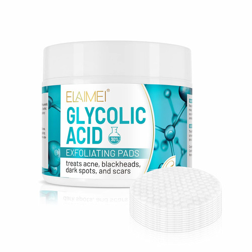 30% Glycolic Acid Pads Salicylic Exfoliating 50 Pads - Exfoliation Skin Tone Blemish Control, Reduces Fine Lines, Wrinkles & Pores, Oil Control for Face and Body