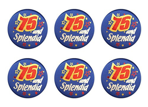 Beistle BN145 6-Pack 75 and Splendid Satin Button, 2-Inch