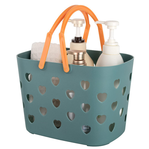Anyoifax Portable Shower Caddy Tote Plastic Storage Basket with Handle Box Organizer Bin for Bathroom, Pantry, Kitchen, College Dorm, Garage - Blue