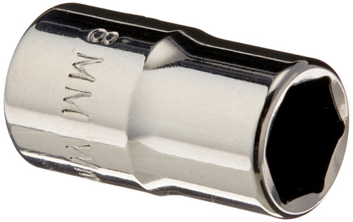 Williams mm-608 1/4 Drive Shallow Socket, 6 Point, 8mm