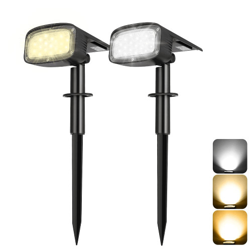 WIND STAR Solar Spotlights Outdoor, Solar Path Spot Lights 2-in-1 Wall Light, IP65 Waterproof Solar Powered Landscaping Lights Auto On/Off for Yard Garden