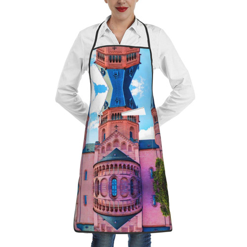 Evealyn Pink Camo Printed Bib Apron Chef Apron Cooking Aprons Water Drop Resistant Kitchen Aprons With 2 Pockets For Women Men Chef