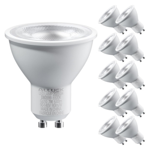 Sparkling Wonderful GU10 LED Bulbs, Dimmable 7W (50W Halogen Equivalent) LED Light Bulbs, 6500K Daylight White, 10 Pack 630LM Bulb Replacement for Recessed Track Lighting, Spotlights, Home Lighting