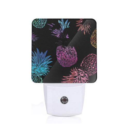 allgobee Night Light Watercolor-Multi-Pineapple Dusk to Dawn Sensor,Automated On Off,Home Decor for Kitchen,Bathroom,Bedroom