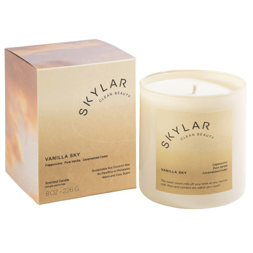 Skylar Vanilla Sky Candle - Non-Toxic Clean-Burning Candles with Soy Coconut Wax, Soy Candles for Home, Scented Candles USA Made & Hand-Poured Skylar Vanilla Sky Candle - Non-Toxic Clean-Burning Candles with Soy Coconut Wax, Soy Candles for Home, Scented Candles USA Made & Hand-Poured