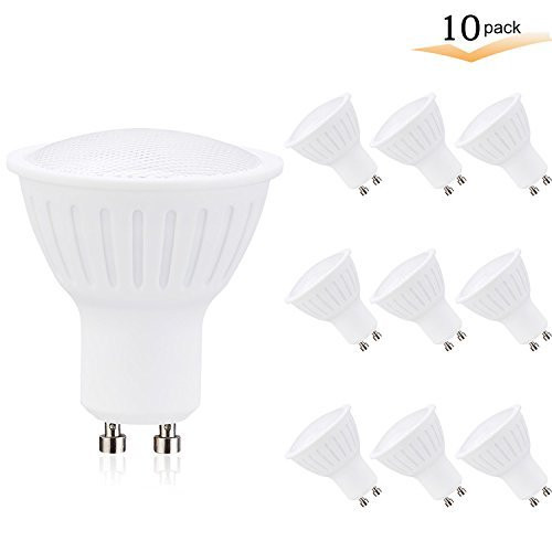 GU10 LED Flood Light Bulb,Warm White 2700K, Dimmable 5W(50W Halogen Equivalent),500lumens 120° Beam Angle,GU10 Base LED Track Recessed Light for Office,Kitchen, Restaurants,Driveway-10 Packs