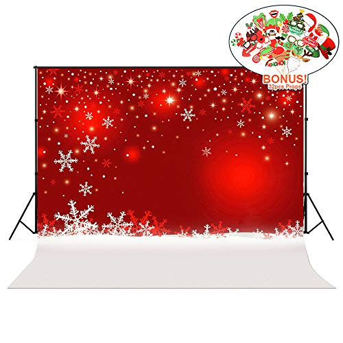 Christmas Backdrops with Photo Booth Props, MeeQee 7X5ft Photography Backdrop Christmas Red Winter Snowflake Background Pictorial Cloth Customized Photography Background Studio Prop, MQ-CH5 Christmas Backdrops with Photo Booth Props, MeeQee 7X5ft Photography Backdrop Christmas Red Winter Snowflake Background Pictorial Cloth Customized Photography Background Studio Prop, MQ-CH5