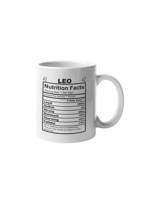 Leo Nutrition Facts Coffee Mug Funny Motivation Inspiration 11-ounce White Ceramic Novelty Cup CMP00137