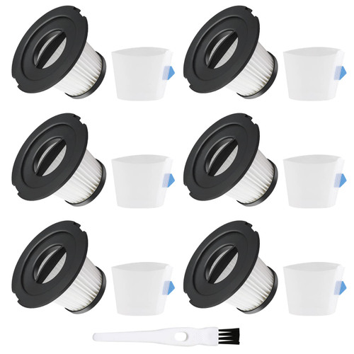K17 HEPA Vacuum Replacement Filters Compatible for MOOSOO K17 Cordless Vacuum with 6 Strainer Screens, Not for K17 Pro or Mini-Vac(6 Pack)