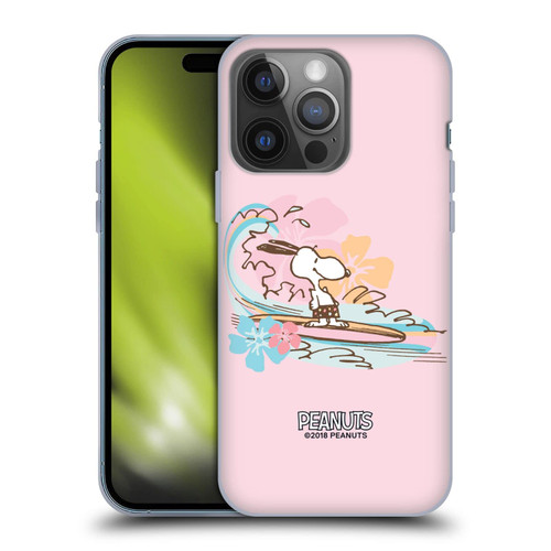 Head Case Designs Officially Licensed Peanuts Surf Beach Bum Snoopy Soft Gel Case Compatible with Apple iPhone 14 Pro