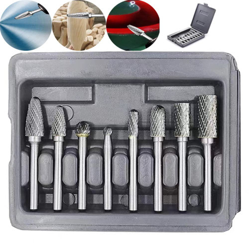 MTOMDY Carbide Burr Set, 8Pcs Double Cut Tungsten Carbide Rotary Burr set, 1/4 inch Shank Die Grinder Bits ?for Die Grinder Metal Wood Carving Engraving Polishing Drilling Grinding Milling Cutting MTOMDY Carbide Burr Set, 8Pcs Double Cut Tungsten Carbide Rotary Burr set, 1/4 inch Shank Die Grinder Bits ?for Die Grinder Metal Wood Carving Engraving Polishing Drilling Grinding Milling Cutting