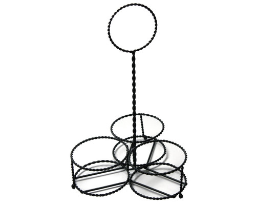 Caddy for 3 Quart Mason Jars in Black Twisted Metal