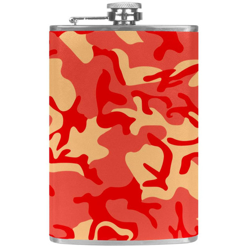 Stainless Steel Flask Liquor Flasks 8oz Leak Proof PU Leather Heavy Duty Hip Set with Funnel Leaf