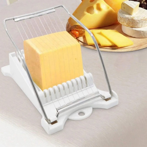 Egg Lunch Meat Slicer Cutter,Multi-purpose Boiled Egg Fruit Soft Cheese Slicer Cutter Luncheon Meat Slicer Stainless Steel Wire Egg Slicer Hot Dog Slicer,Cuts 11 Slices For Vegetable fruit,Onions,Ham