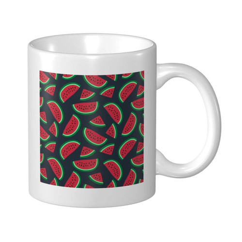 BAFAFA Red watermelon Printed Ceramic Mug Coffee Cup with Handle Porcelain Tea Mug Coffee Cocoa Milk Tea Cups for Kitchen Office Home